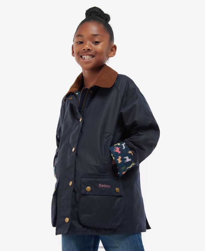 Barbour 8B6RFZ2543 ropa archivo oliva/retro floral chicas chaqueta encerada de bellota