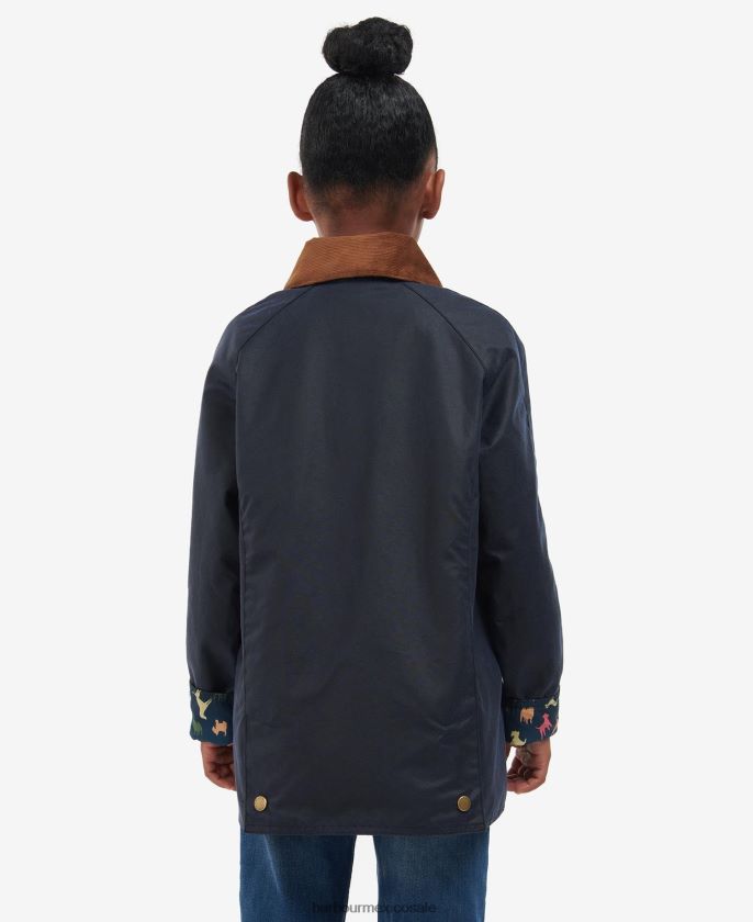 Barbour 8B6RFZ2543 ropa archivo oliva/retro floral chicas chaqueta encerada de bellota