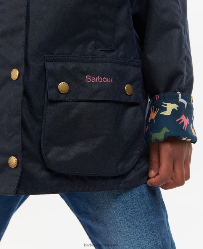 Barbour 8B6RFZ2543 ropa archivo oliva/retro floral chicas chaqueta encerada de bellota