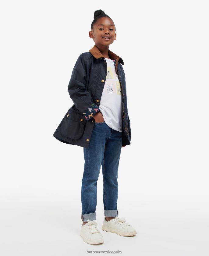 Barbour 8B6RFZ2543 ropa archivo oliva/retro floral chicas chaqueta encerada de bellota