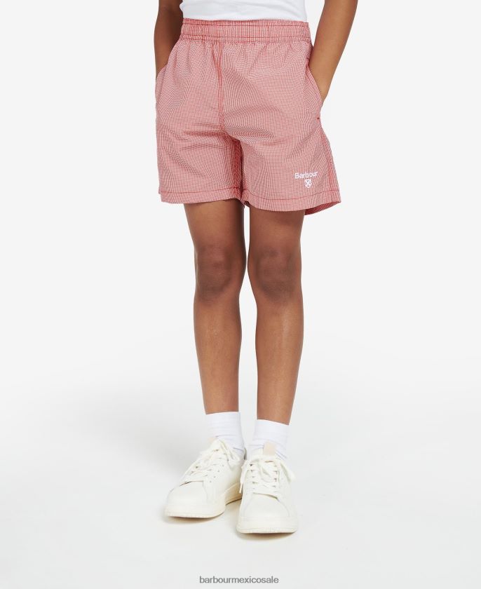 Barbour 8B6RFZ2511 ropa rojo clásico Niños shorts de playa a cuadros