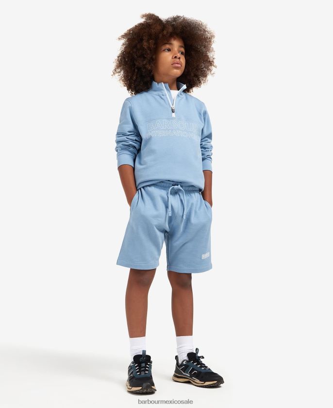 Barbour 8B6RFZ2526 ropa negro clásico Niños conjunto de sudadera con media cremallera y shorts trick