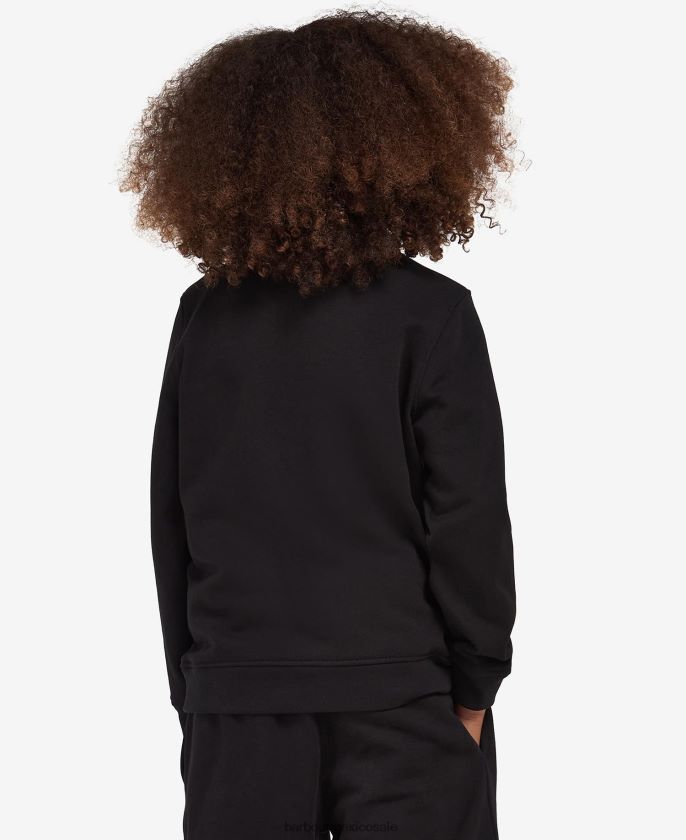 Barbour 8B6RFZ2536 ropa negro clásico Niños conjunto de sudadera con media cremallera y shorts trick