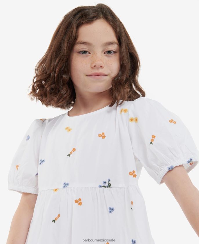 Barbour 8B6RFZ2569 ropa blanquecino chicas vestido coralina