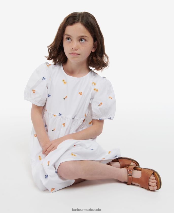 Barbour 8B6RFZ2569 ropa blanquecino chicas vestido coralina