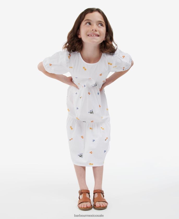Barbour 8B6RFZ2569 ropa blanquecino chicas vestido coralina